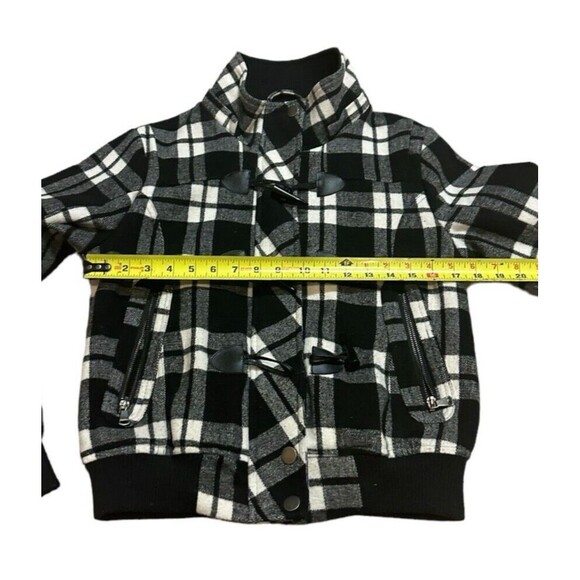 YMI black white check plaid pattern jacket coat full zipper short cool street - Picture 8 of 16